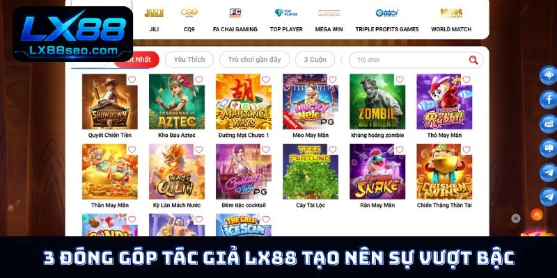 3 đóng góp tác giả LX88 tạo nên sự vượt bậc